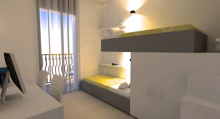 Modern Appartement Ontwerp Slaapkamer